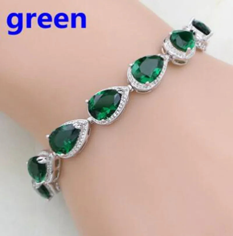 Elegant Shiny Water Drop Zircon Bracelet Fashionable Charm Jewelry Suitable for Daily and Banquet