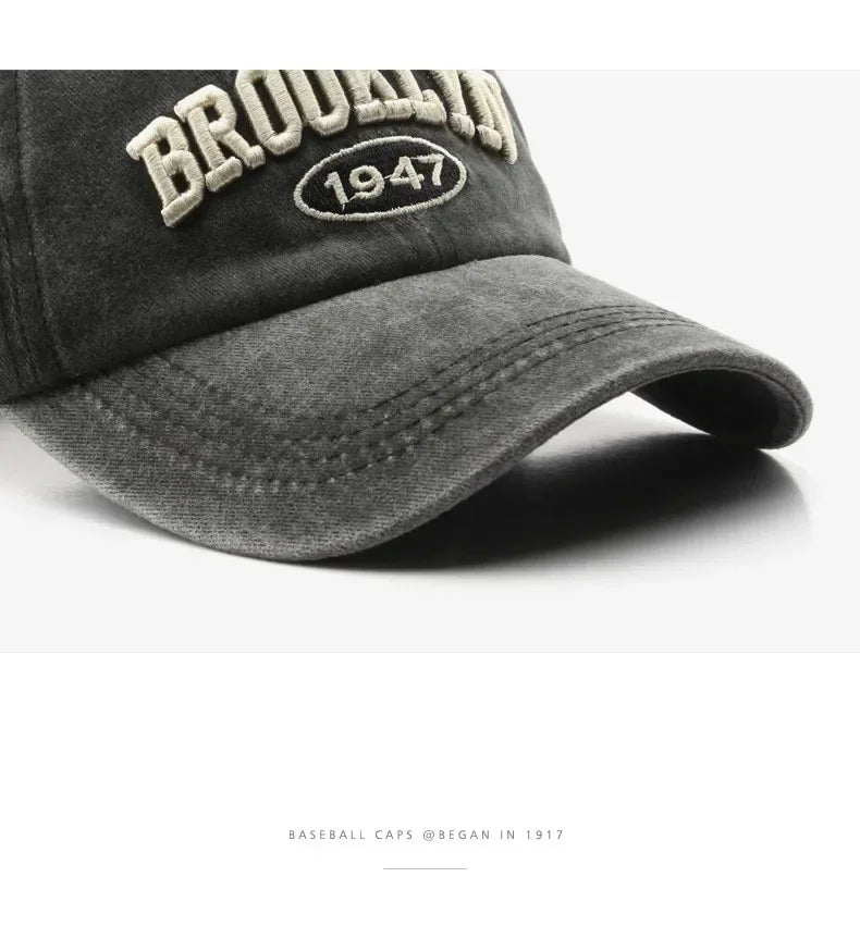 Men Women Spring Summer Retro brooklyn Letter Baseball Caps Cotton Embroidery Adjustable Casual Hat Hip Hop Streetwear Sun Hats