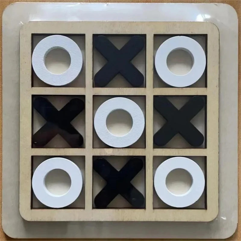 Xo Tic Tac Toe Wooden Board Game Table Toy Parent-child Interactive Fun Game Children Puzzle Toys For Birthday Party