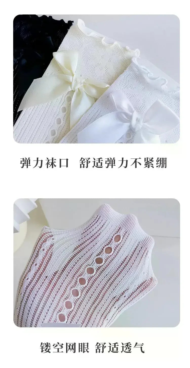 Baby Spring Summer Thin Lolita Sock Bowknot Stockings Girl Long Socks School Uniform Princess Calf Socks Kids Knee High Stocking