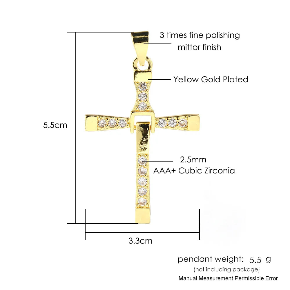 Punk Hiphop Cross Pendant Rope Chain Necklaces for Men Women Hippie Personality Rapper's Accessory Fashion Neck Jewelry for Male