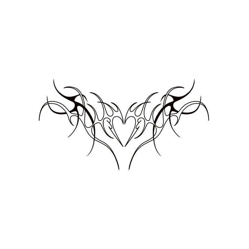 Herbal Juice Heart Tattoo Stickers for Women Arm Thigh Temporary Tattoos Waterproof Fake Tattoo Lasting Sexy Tattoo Stickers