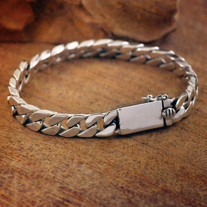 Nordic  Celtic Double Wolf Head Men's Stainless Steel Chain Bracelet Byzantine King Chain Punk Rock Party Jewelry
