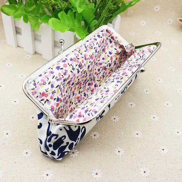 Long Coin Purse Wallet Women Vintage National Wallet Card Holders Hasp Printing Creative Clutch Bag Good Gift Women's Purses