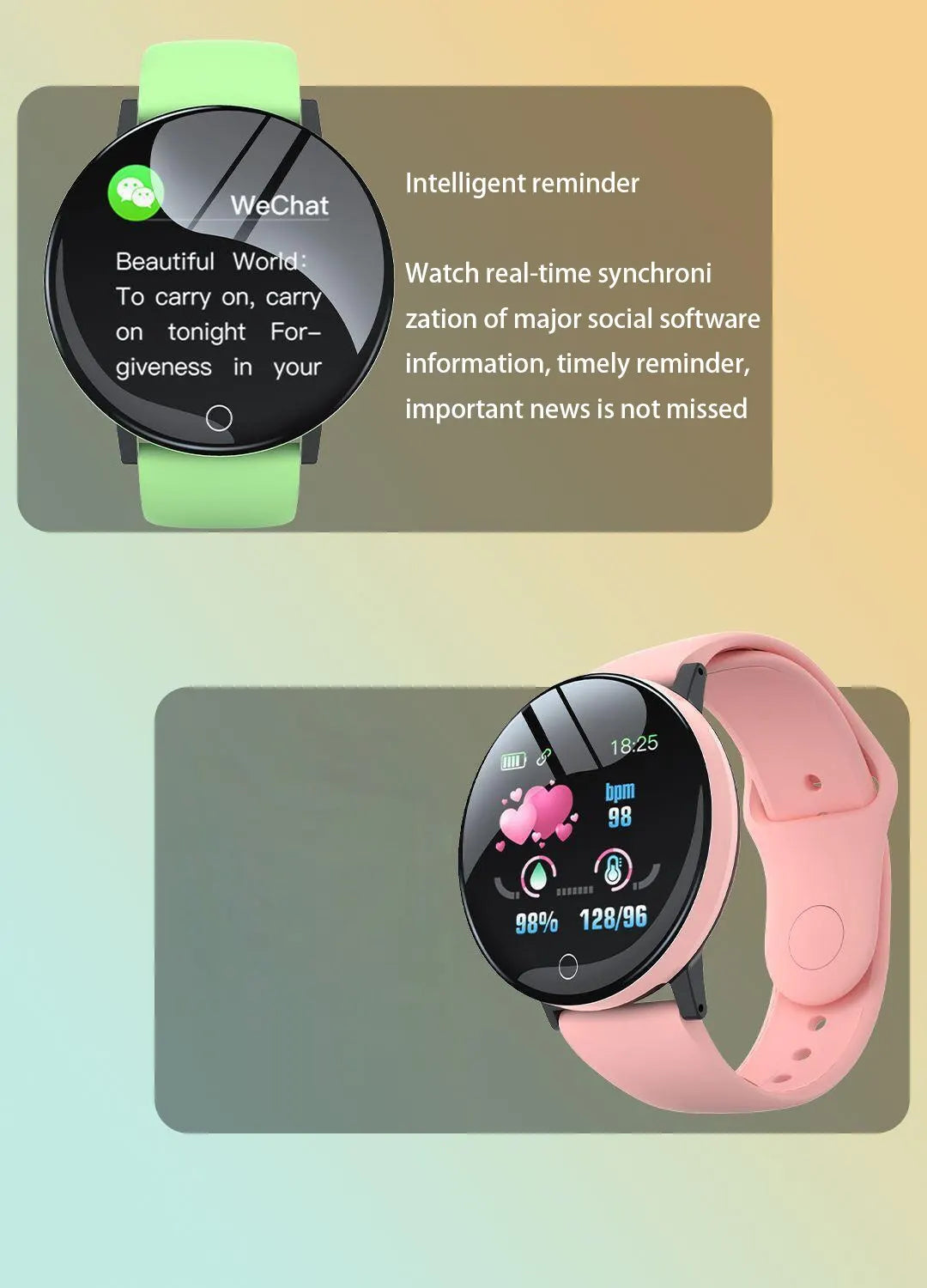 D18 Smartwatch Circular Color Screen With Multiple Sports Modes Call Information Reminder Photo Taking Music Smart Bracelet D20
