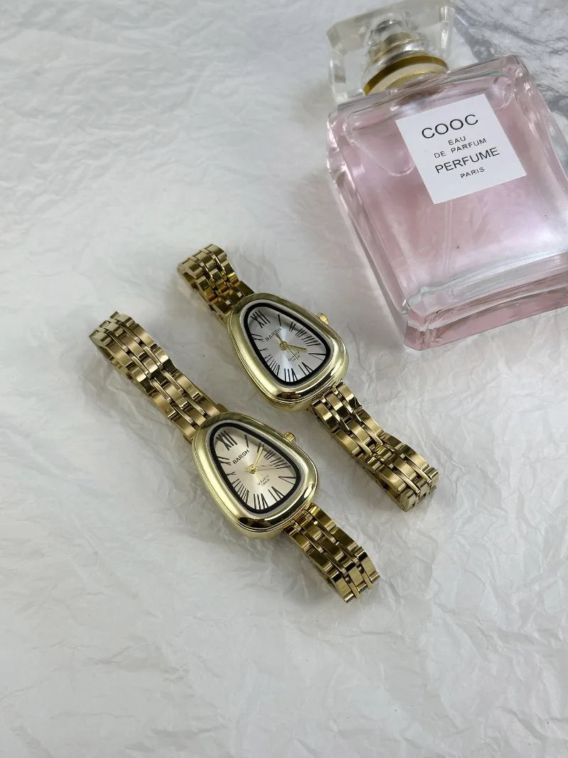 Hot Sale Stainless Steel Strap Women's Watch Irregular Snake Head Dial Ladies Quartz Watch Fashion Luxury Gift Clock Wholesale