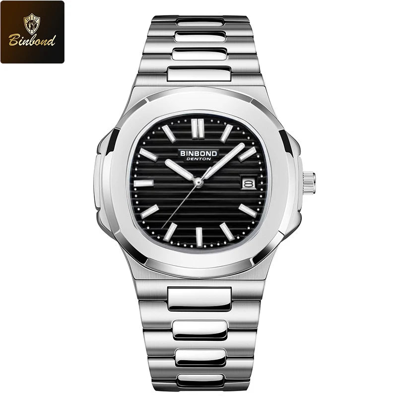 BINBONG B1885 Luxury Business Men Quartz Wristwatch 30M Waterproof Luminous Stainless Strap Men's Watches Relogio Masculino