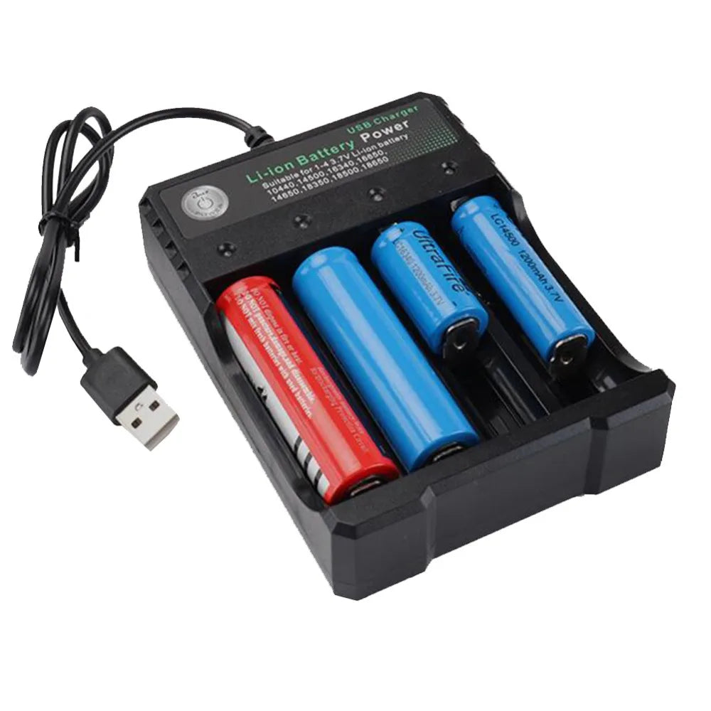 2 3 4 Slot 18650 Charger LiIon Battery 4.2V USB Independent Charging Portable Electronic 18500 16340 14500 26650 Battery Charger