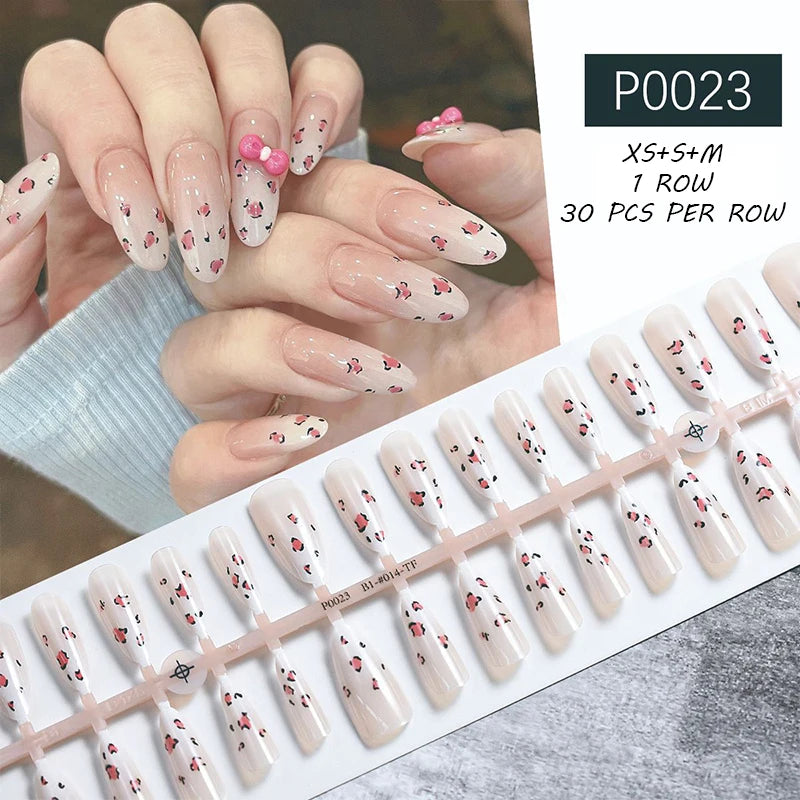 24Pcs/Set White French Press on Fake Nails Full Cover Artificial Wearable Nail Beauty Tips Naked French White False Nails Art