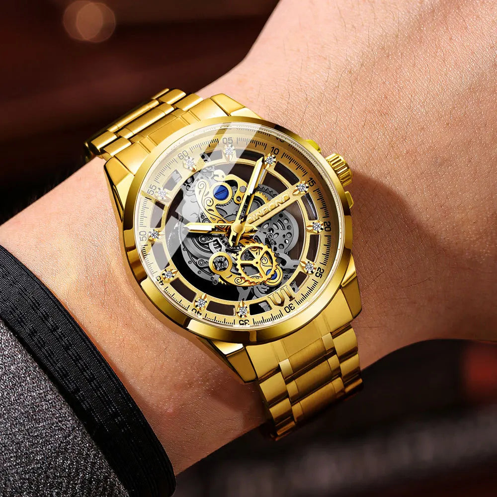 UTHAI Authentic Men Quartz Watch Business Luxury Trendy Waterproof Quality High Steel  Watch Male Fashion Clock Wristwatches