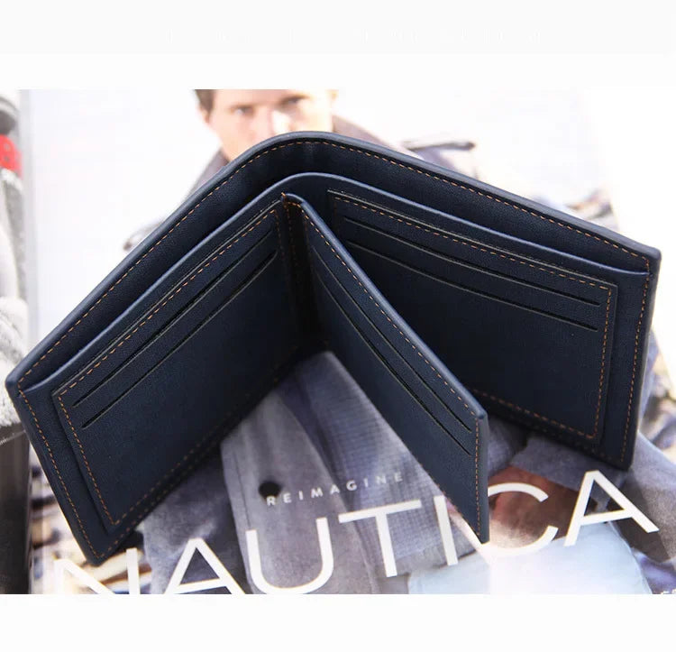New Slim Vintage Men Wallets High Quality Card Holder Male Purses Photo Holder PU Leather Small Mens Clutch Wallet