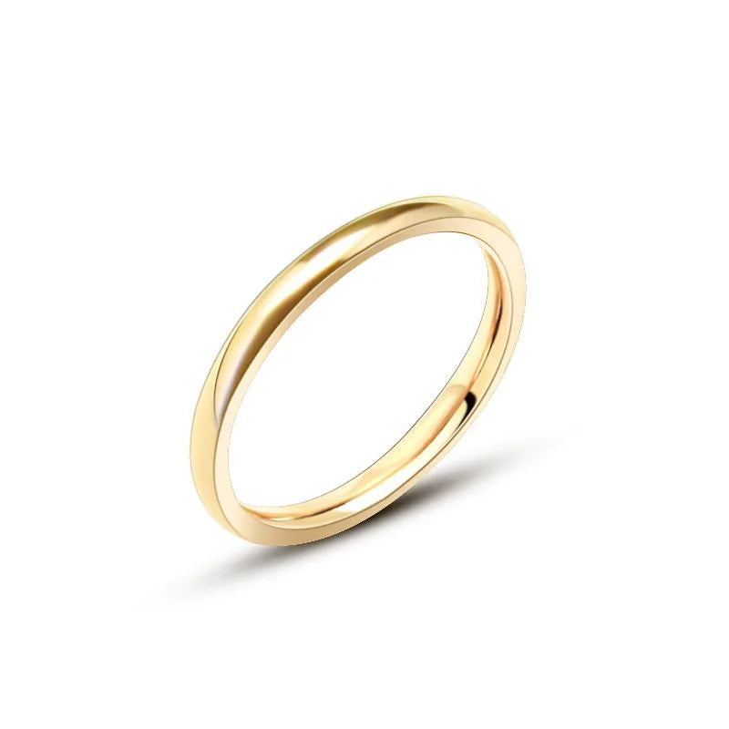 Titanium Steel 18K Gold Plated Joint Thin Woman Plain Ring Folded With Index Finger Pinky Tail Ring Jewelry