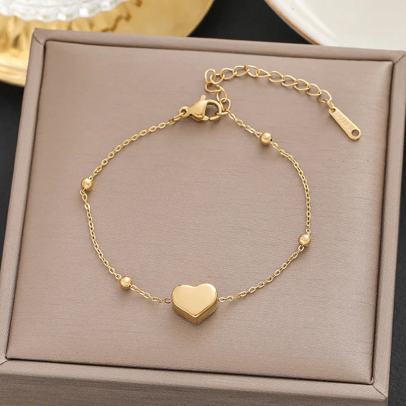 316 Stainless Steel Butterfly Heart Belt Twist Multilayer Chain Bracelet For Women Jewelry Party Gifts Bijoux Pulsera