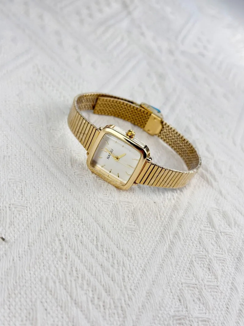 Retro Steel Strap Watch for Women Luxury Gift Square Quartz Watch Students Casual Ladies Wristwatch Dropshipping Reloj Mujer