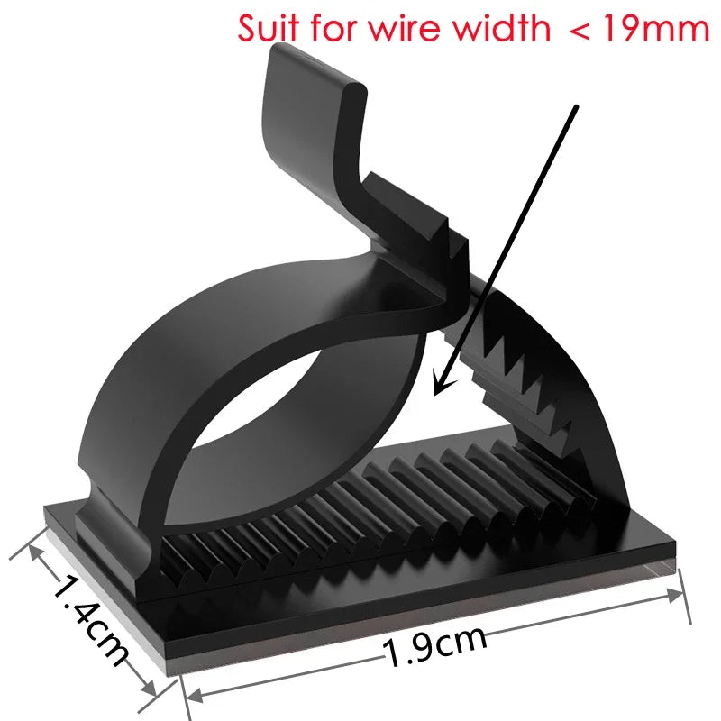 1/5ps Universal Adjustable Multipurpose Self-Adhesive Cable Clips Wire Clamps Cord Holders Desk Cable Management Home Office Car
