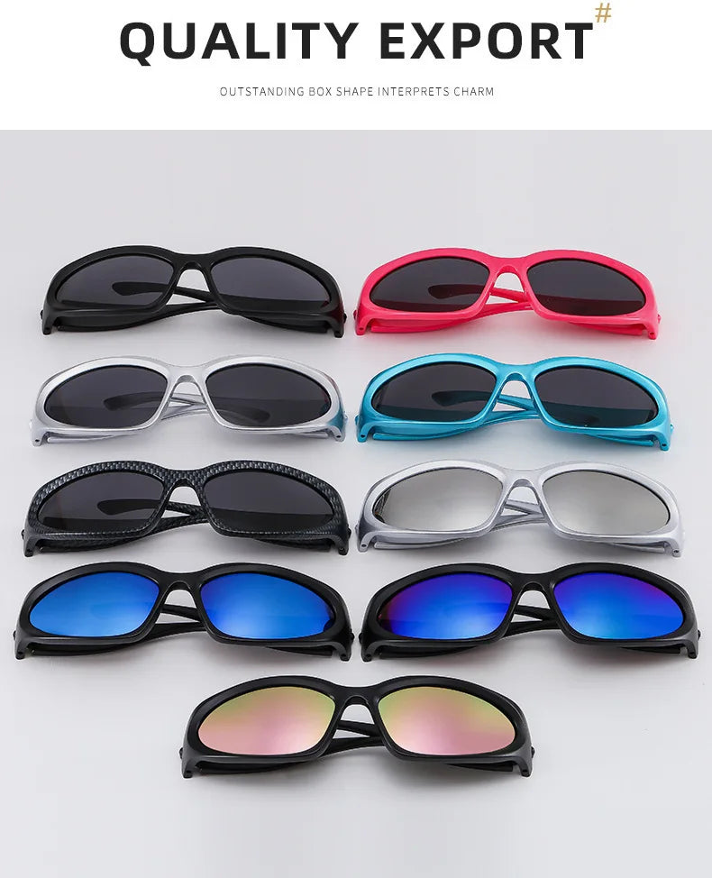 New Sports Steampunk Y2K Sunglasses Women Punk Goggle Sun Glasses Men Silver Mirror Shades Fashion UV400 Eyewear Cycling Очки