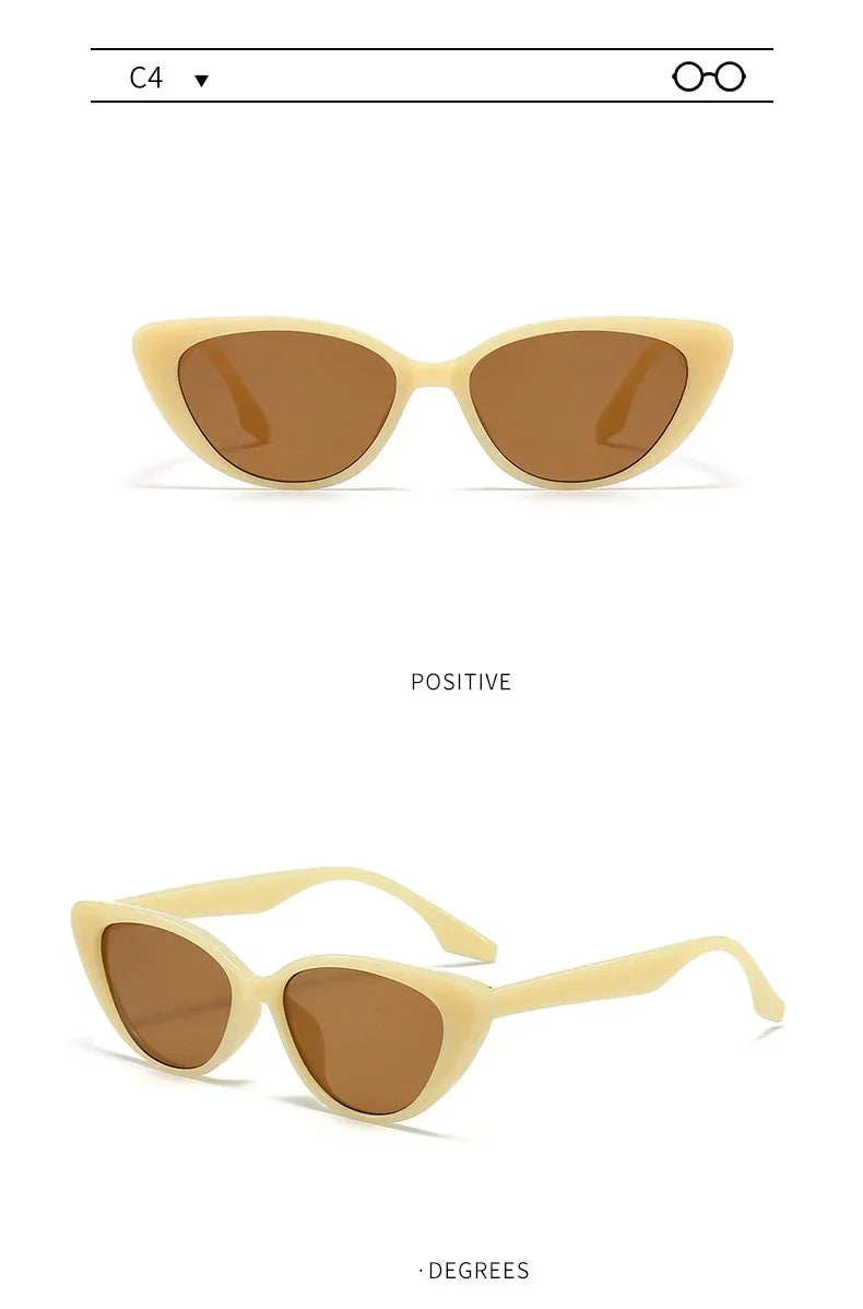 Vintage Cat Eye Women Sunglasses Vintage Small Frame Sun Glasses for Men Luxury Brand Design Outdoor Eyewear UV400
