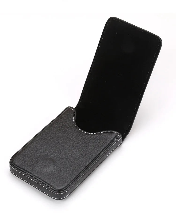 Sized Stitched PU Leather Credit Card Holder Visiting Business Card Case Wallet with Magnetic Shut for Men & Women