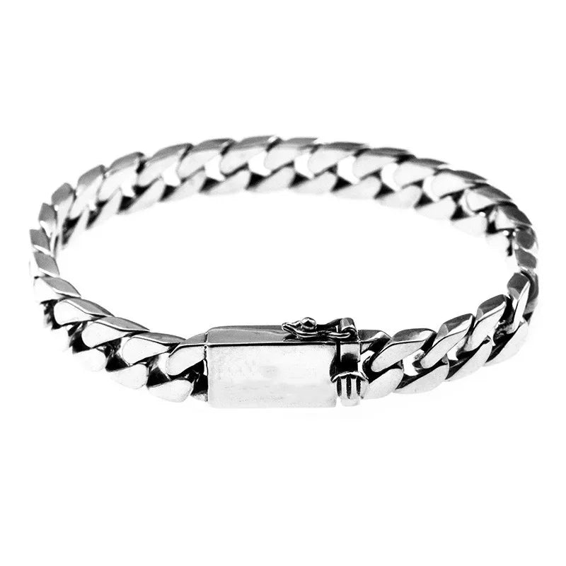 Stainless Steel Braided Double Row Metal Bracelet Suitable for Men and Girls Personalized Hip Hop Rock Party Punk Jewelry