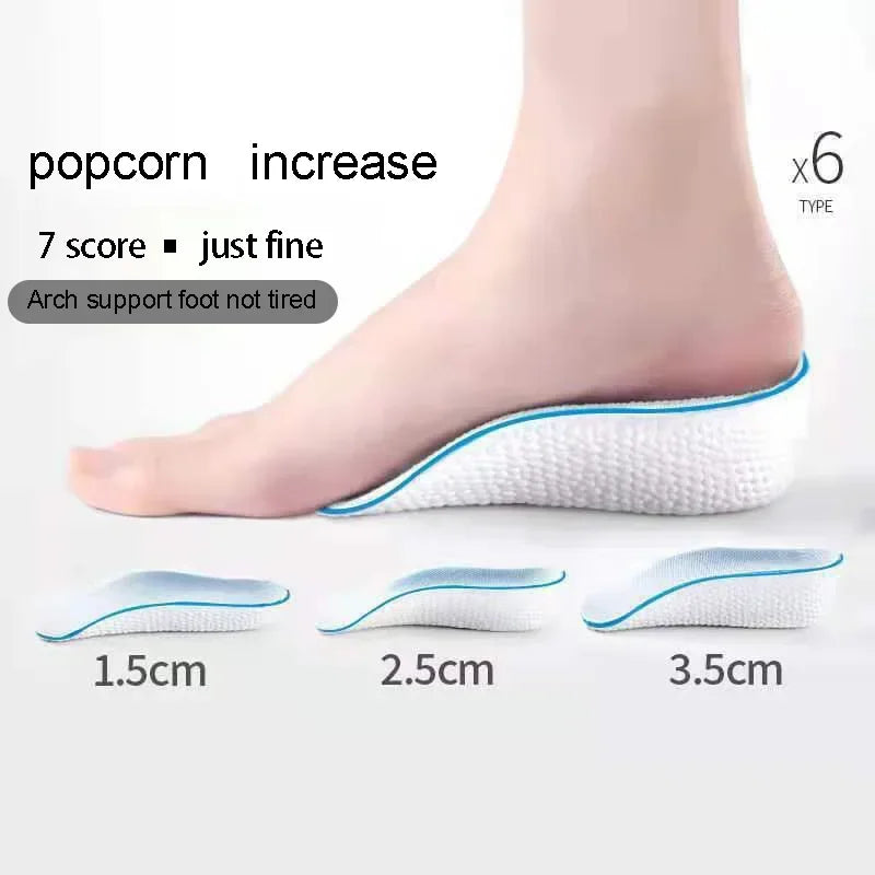1.5/2.5/3.5 Cm Arch Support Height Increase Insoles Light Weight Soft Elastic Lift Soft Elastic Lifting for Men Women Shoes Pads