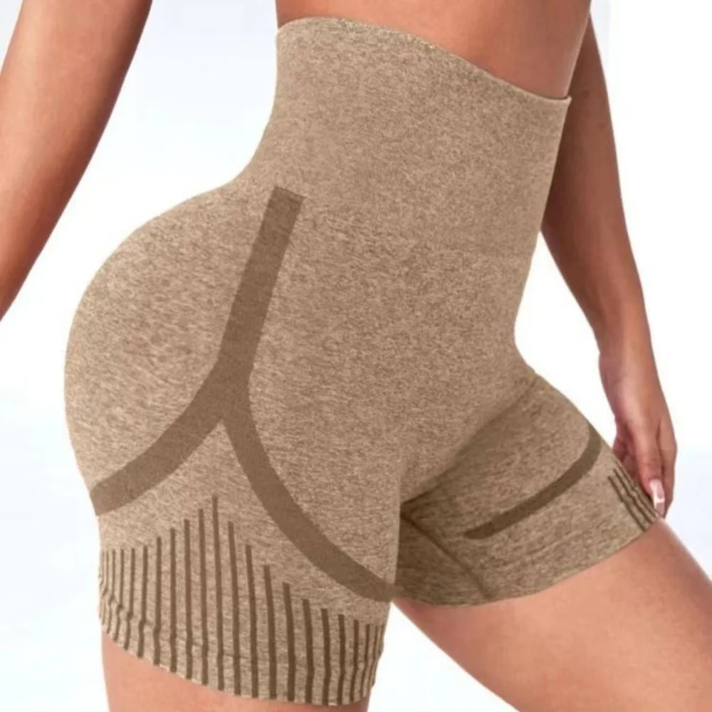 New Women Seamless Sports Yoga Shorts High Waist Lift Butt Running Gym Leggings Elastic Scrunch Sportswear