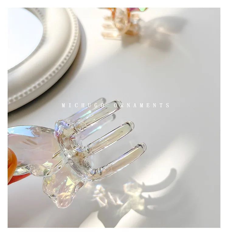 Crystal Butterfly Mermaid Hair Claw Girls Back Head Clamp Clip Transparent Large Hair Clips Hairpins Headdress Hair Accessories