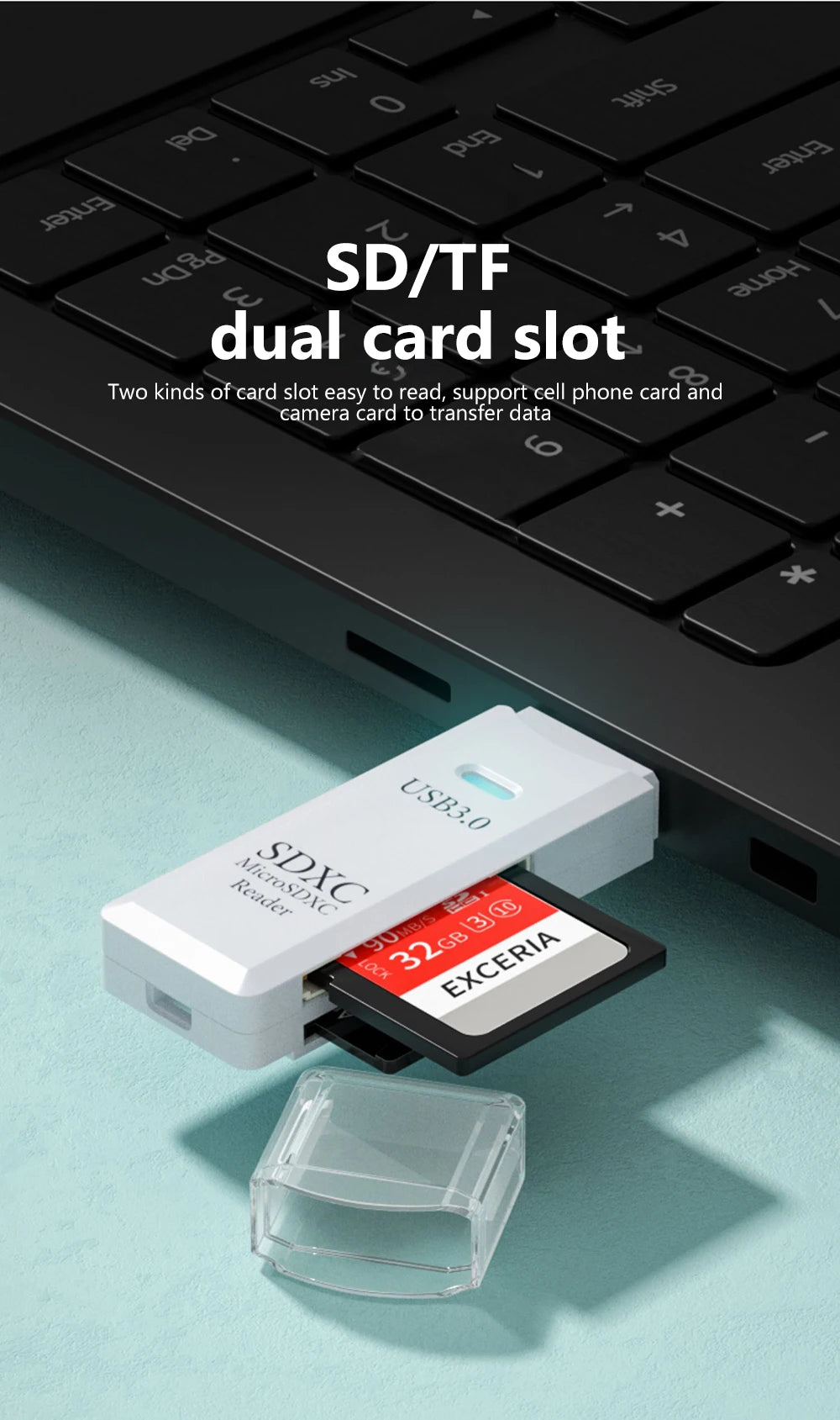 2in 1 USB 3.0 Card Reader USB2.0 To SD TF Memory Card Adapter For PC Laptop Accessories Flash Drive Card Reader Smart Cardreader
