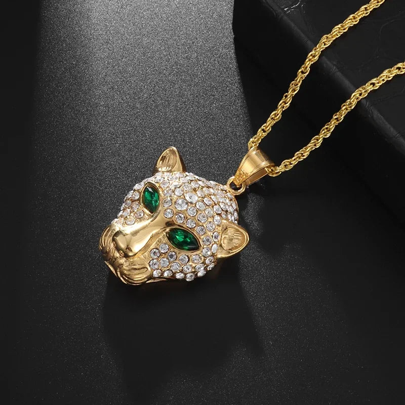 Hip Hop Cubic Zirconia Pave Bling Iced Out Elephant Pendant Animal Necklace Men Women Hip Hop Cool Rap Jewelry Birthday Gift