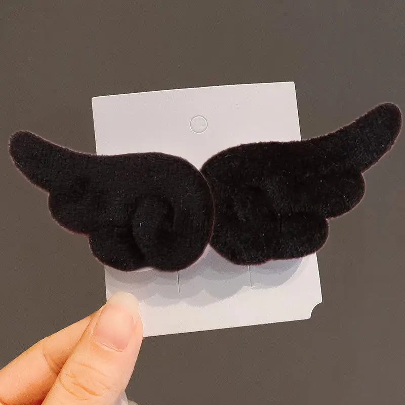 2pcs Angel Wing Hair Clips Girls Kids Cartoon Plush Pins Barrette Wing Hair Hoop Christmas Dress Up Hairpin Accessories 헤어핀