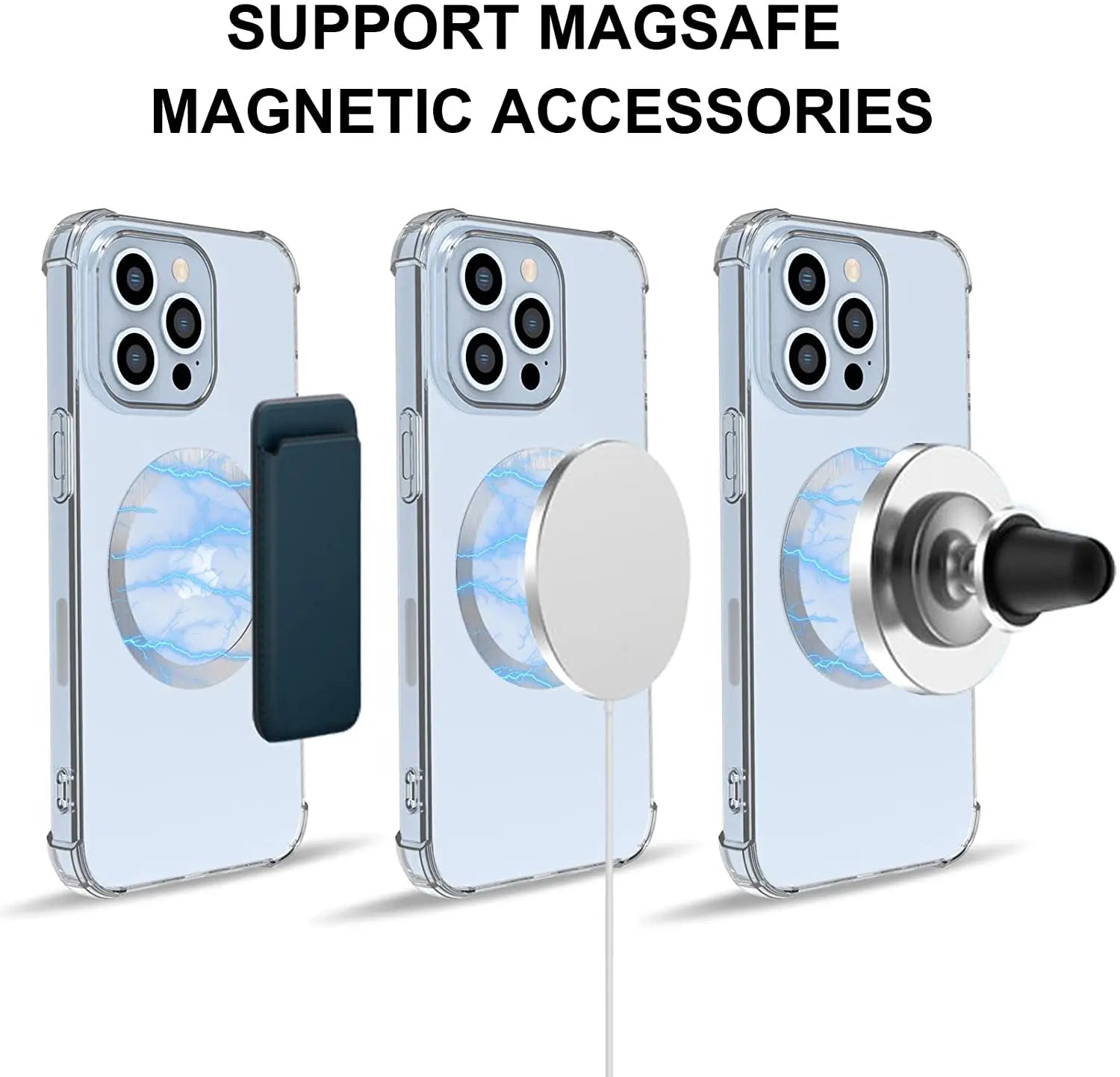 1-5PCS Metal Plate Ring for Magsafe Wireless Charging Iron Sheet Stickers Magnet Car Phone Holder Adhesive Disk for IPhone 14 15