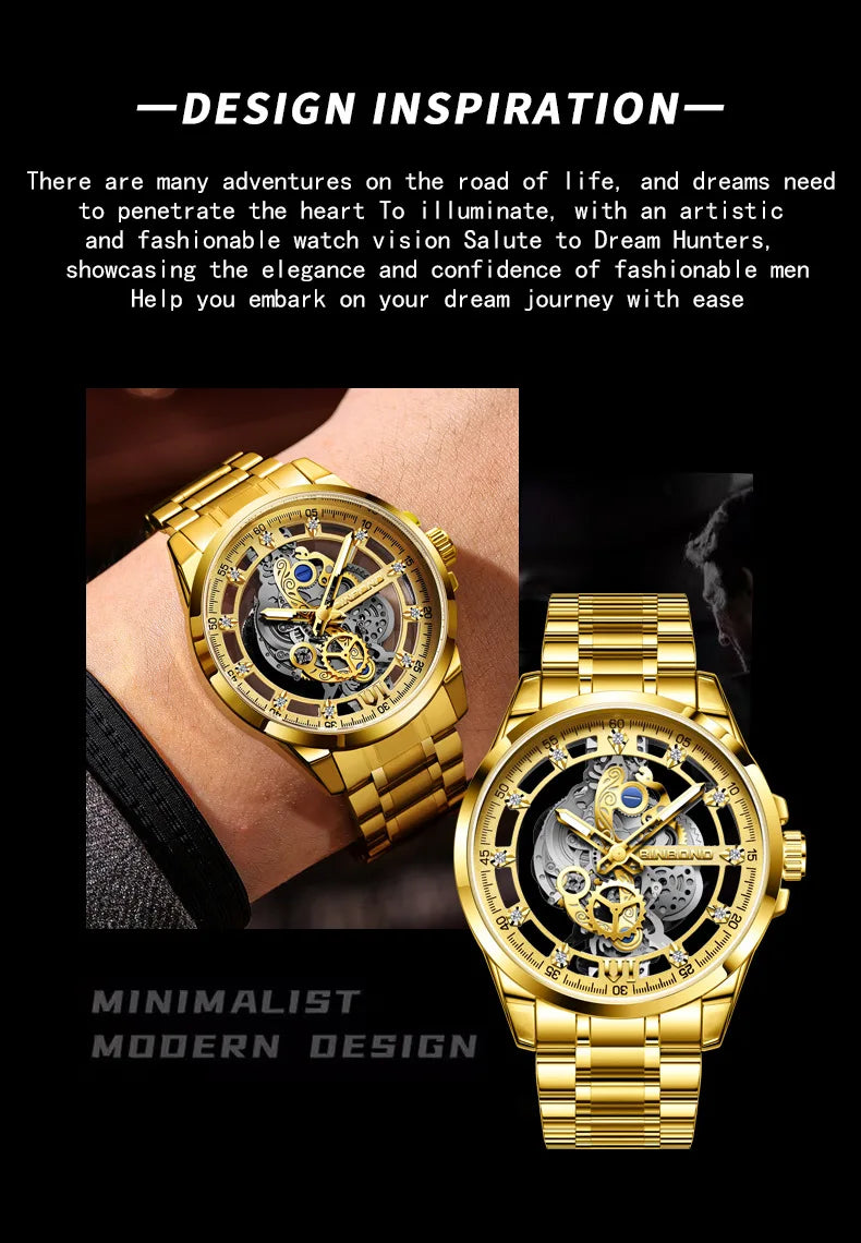 UTHAI Authentic Men Quartz Watch Business Luxury Trendy Waterproof Quality High Steel  Watch Male Fashion Clock Wristwatches