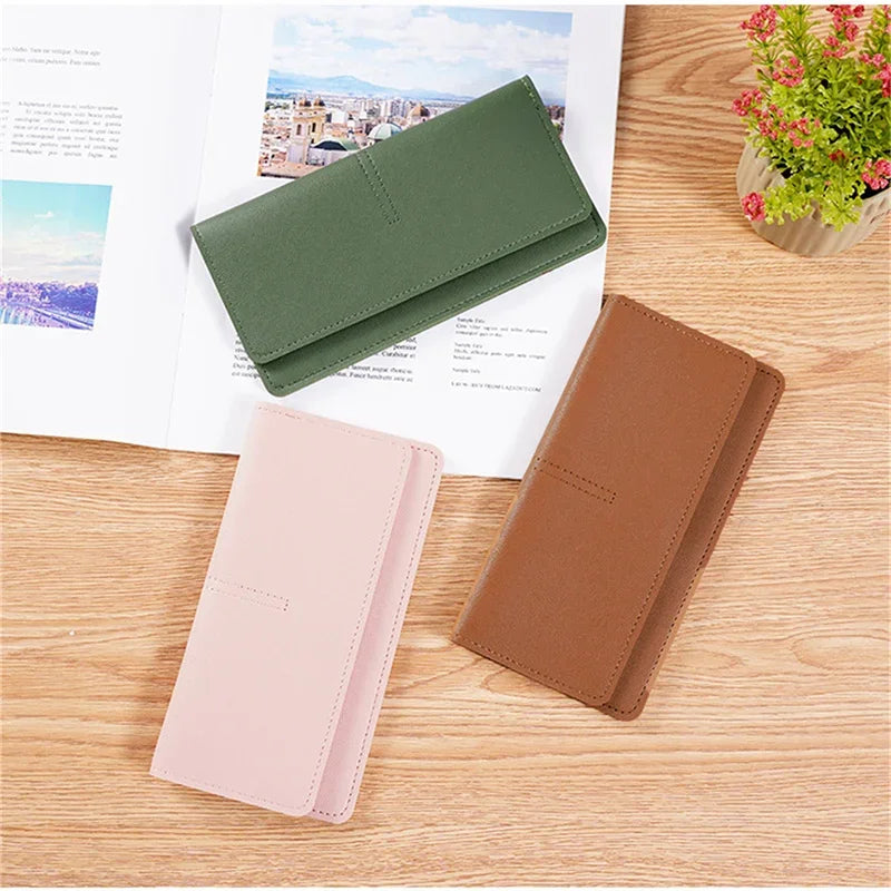 PU Leather Long Women Thin Wallets Large Capacity Female Coin Purses Hasp Clutch ID Credit Multi-Card Holder Money Bag Clip