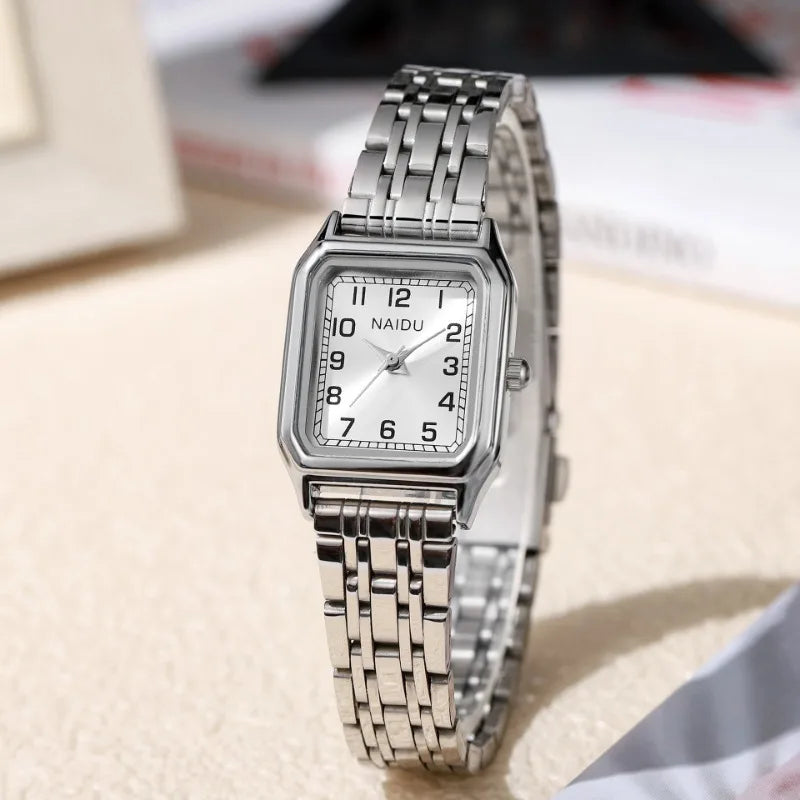 Famous Brand Watch for Women Fashion Roman Numeral Dial Quartz Watch Stainless Steel Strap Luxury Gift Wristwatch Dropshipping