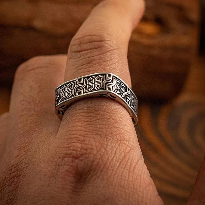 Irish Crazy Celtic Knot Square Vintage Ring Men\\\\\\'s Fashion Punk Hip Hop Jewelry Gift