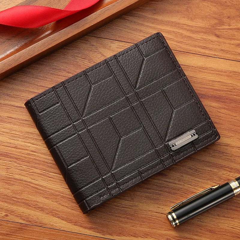 Vintage Pu Leather Wallet Minimalist Purse for Men Money Change Pouch Credit Card Holder Man Birthday Gifts Purse  Card Holder