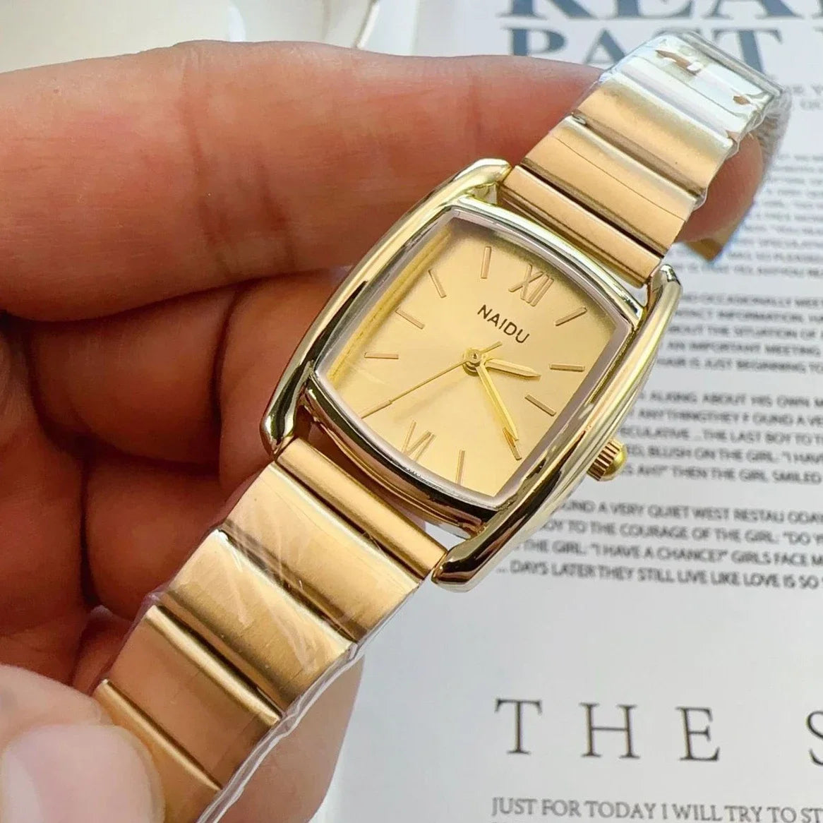 Barrel Shaped Watch Stainless Steel Strap Quartz Watch for Women Casual and Fashion Luxury Ladies Gift Wristwatch Dropshipping