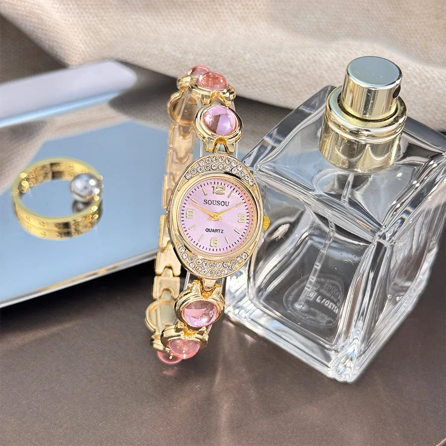 Luxury Bracelet Women Watches New Ladies Yuanbao Shaped Rhinestone Inlaid Women's Quartz Wristwatch Fashion Watches Dropshipping