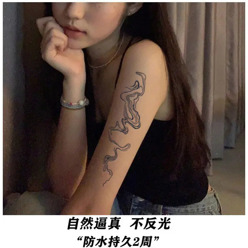 Herbal Juice Tattoo Stickers for Women Arm Shoulder Mist Temporary Tattoos Waterproof Fake Tattoo Lasting Fog Tattoo Stickers