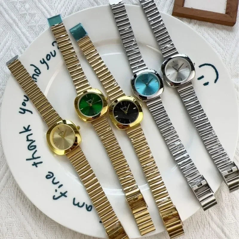 Ladies Simple Gold Quartz Watch Brand Watches for Women Adjustable Stainless Steel Strap Luxury Gift Wristwatches Dropshipping
