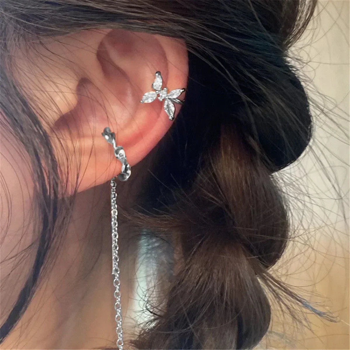 1PC  C-Shape Ear Clips for Women Girls Unisex Minimalist Fashion Cartilage Hoop Earrings Sets can be worn without ear holes