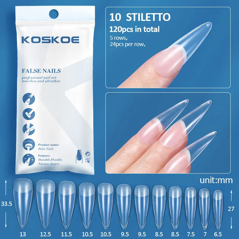 120PCS Matte Fake Nails Capsules Almond Coffin T Shape Full Cover False Nails Frosted Artificial Nail Soft Gel Tips Manicure Nai