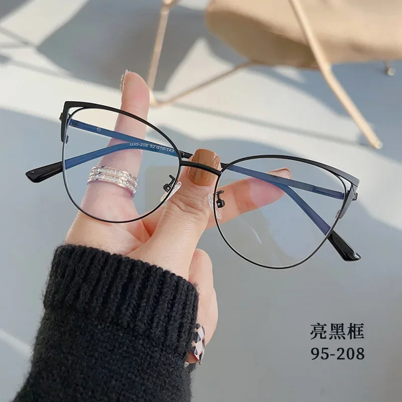 New Brand Design Retro Lady Cat Eye Glasses Frame Fashion Anti Blue Light Eyeglasses Computer Goggles Women Reading Glasses Men