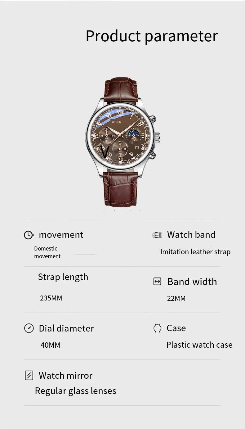 GENEVA High Quality Men's Luxury Belt Fashion Quartz Watch Men Round Business Student Sport Waterproof Glow