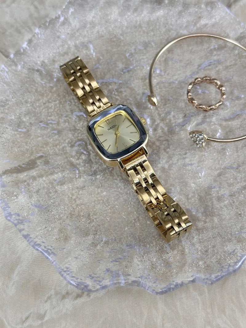 Brand Women Small Square Watch High-strength Diamond Glass Wristwatch Fashion Luxury Gift Ladies Quartz Watch Dropshipping