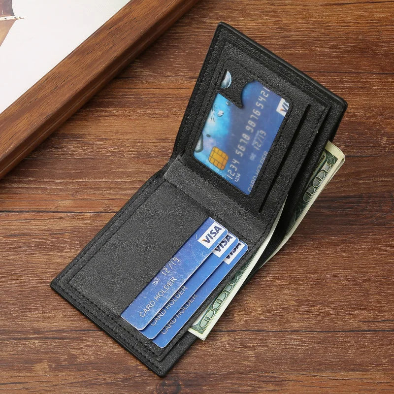 Men's Wallet Short Anti-theft Brush Anti-degaussing Business Wallet Youth Cross Light Luxury Large Capacity Multi-card