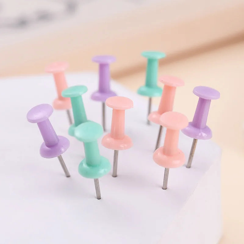 40/10Pcs Pink/Green/Purple Push Pins Thumb Thumbtack Board Pins Drawing Photo Wall Studs Office School Supplies
