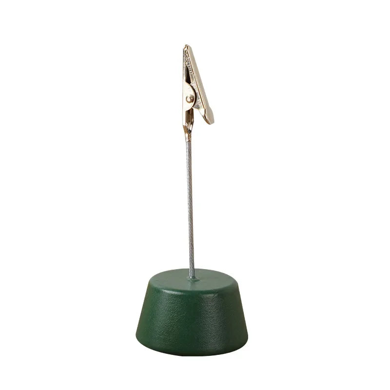 1PC Memo Clip Holders Place Card Stand Metallic Table Number Stand Photo Paper Clamp Romantic Photo Clip Desktop Decoration