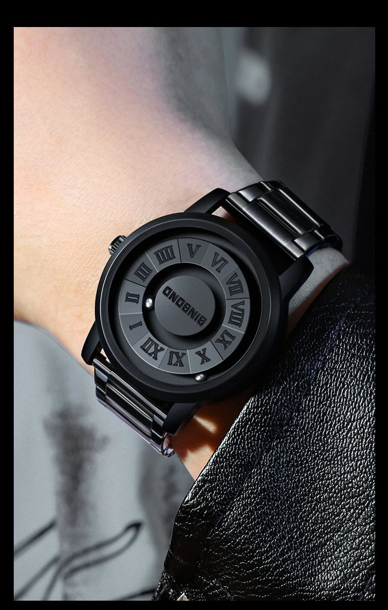 BINBOND B234 Top Luxury Men Quartz Watches Magnetic Levitation Hollow Out Stainless Steel Waterproof Men Watch Relogio Masculino