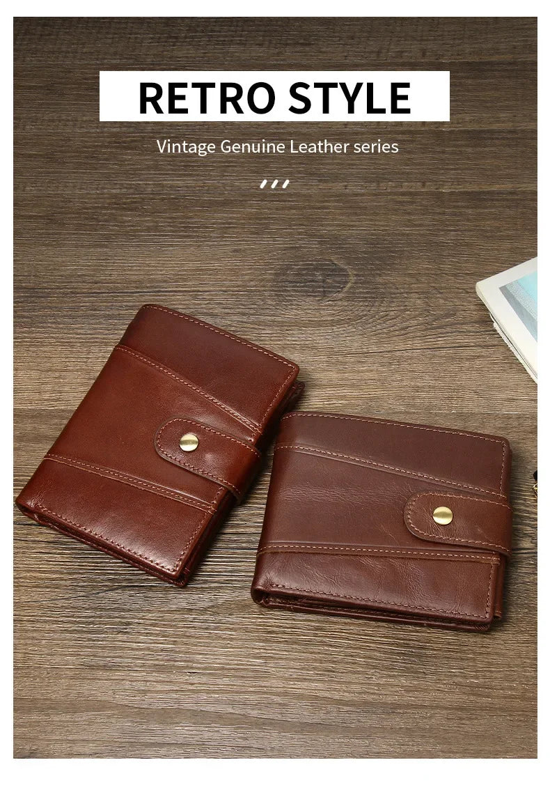 Classic Men's Genuine Leather Wallet Credit Card Holder RFID Coin Purse