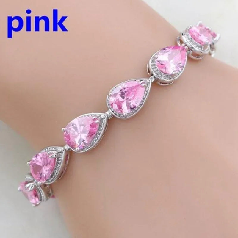 Elegant Shiny Water Drop Zircon Bracelet Fashionable Charm Jewelry Suitable for Daily and Banquet